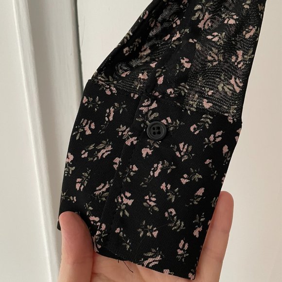 Floral Cropped Sheer Button Down | H&M - Picture 2 of 3